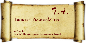 Thomasz Azucséna névjegykártya